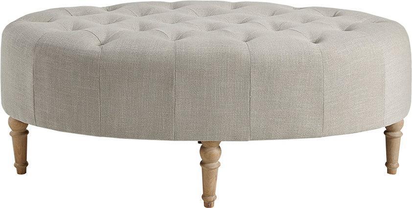 Clara Farm House Accent Ottoman 48"W x 26.75"D x 18.75"H Linen Olliix.com