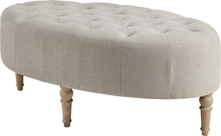 Clara Farm House Accent Ottoman 48"W x 26.75"D x 18.75"H Linen Olliix.com