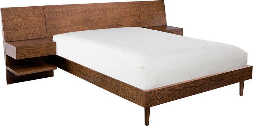 Clark king Bed with 2 Nightstand Pecan Olliix.com