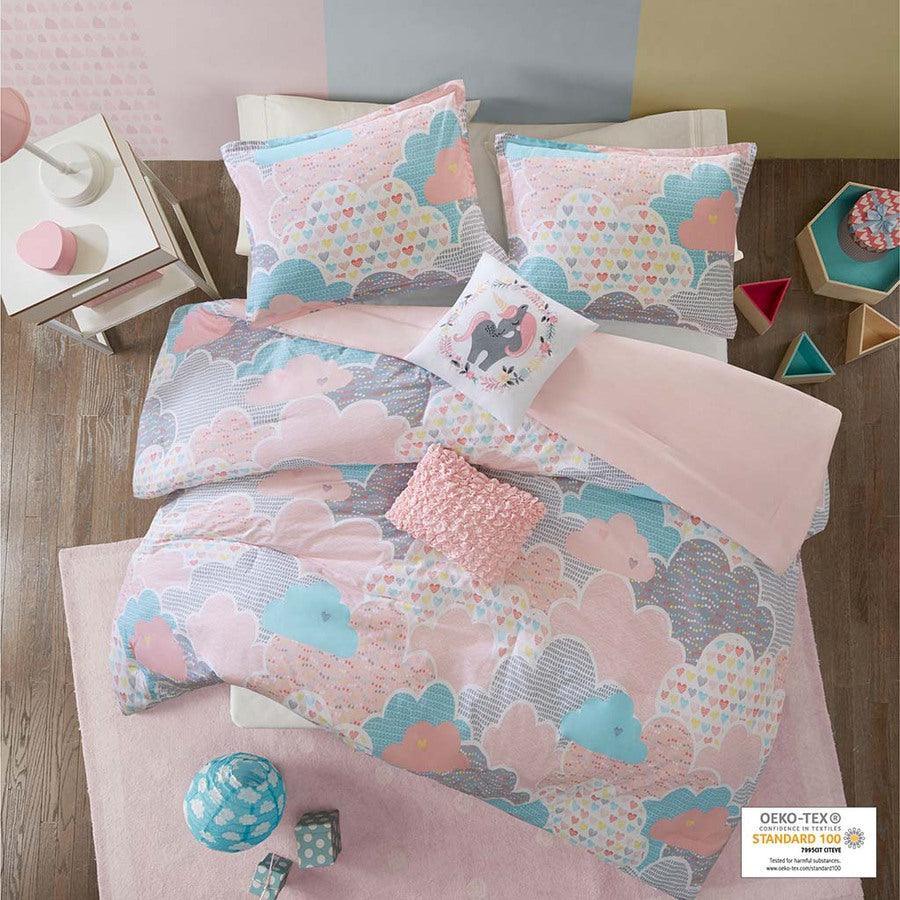 Cloud Cotton 20 " D Printed Comforter Set Pink Twin Olliix.com