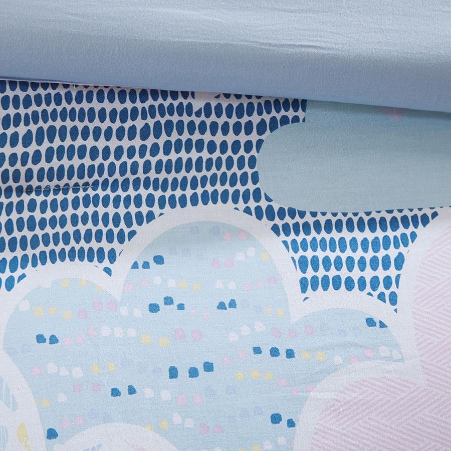 Cloud Full/Queen Cotton Printed Comforter Set Blue Olliix.com