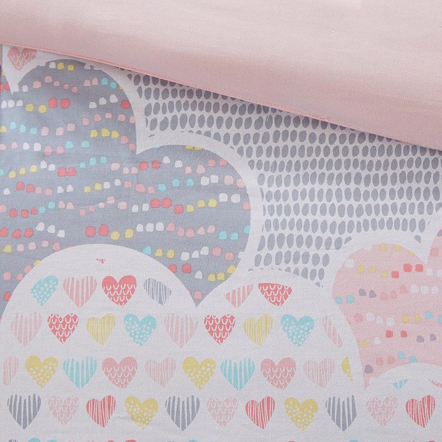 Cloud Twin Cotton Printed Duvet Cover Set Pink Olliix.com