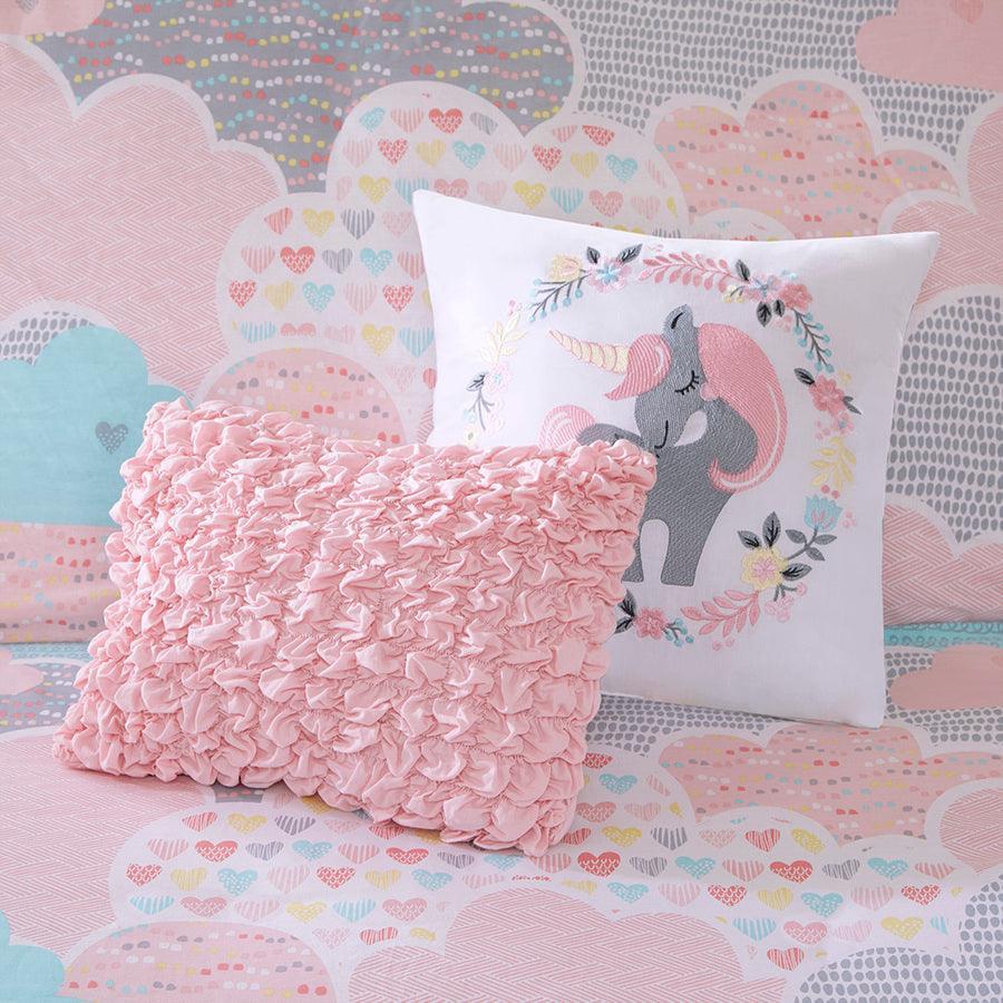 Cloud Twin Cotton Printed Duvet Cover Set Pink Olliix.com