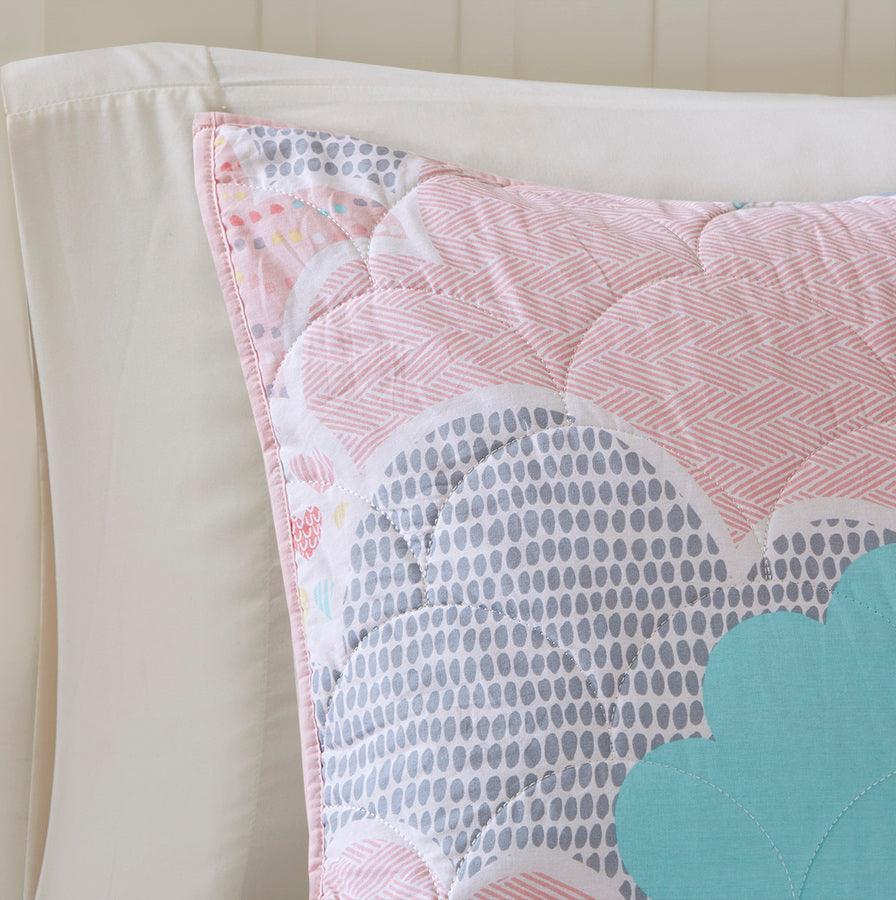 Cloud Twin Cotton Reversible Coverlet Set Pink Olliix.com