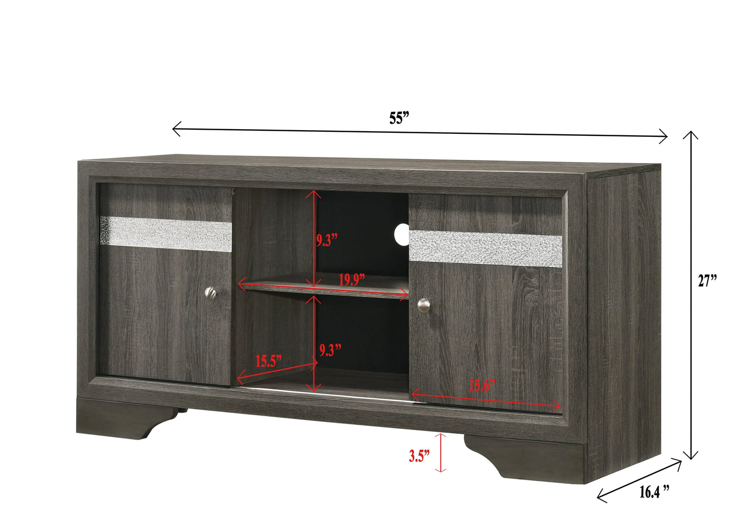 Regata Gray 55" TV Stand Crown Mark