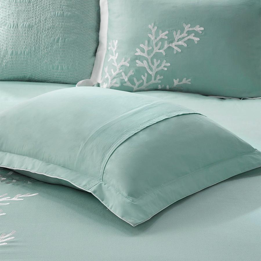 Coastline Casual Comforter Set Aqua Full Olliix.com