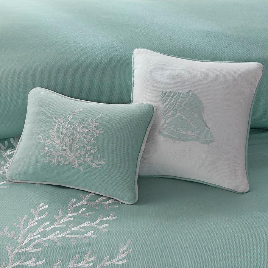 Coastline Casual Comforter Set Aqua Full Olliix.com