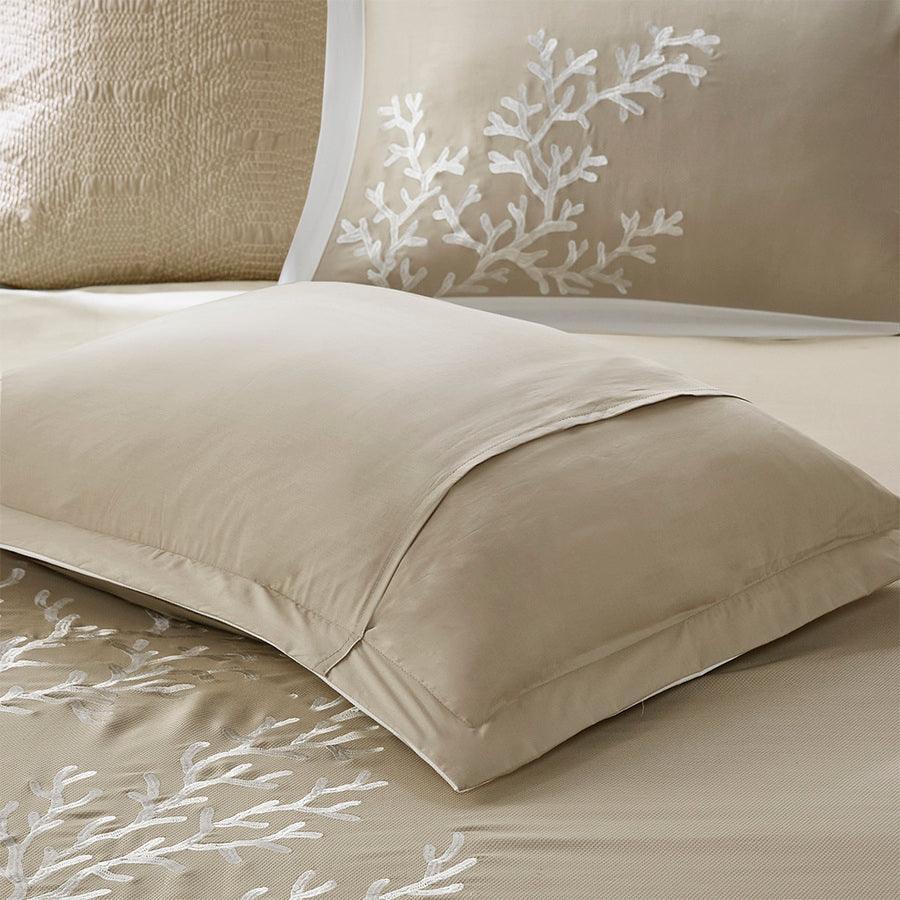 Coastline Full/Queen 5 Piece Duvet Set Khaki Olliix.com