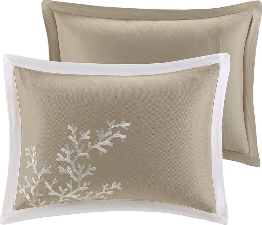 Coastline Full/Queen 5 Piece Duvet Set Khaki Olliix.com