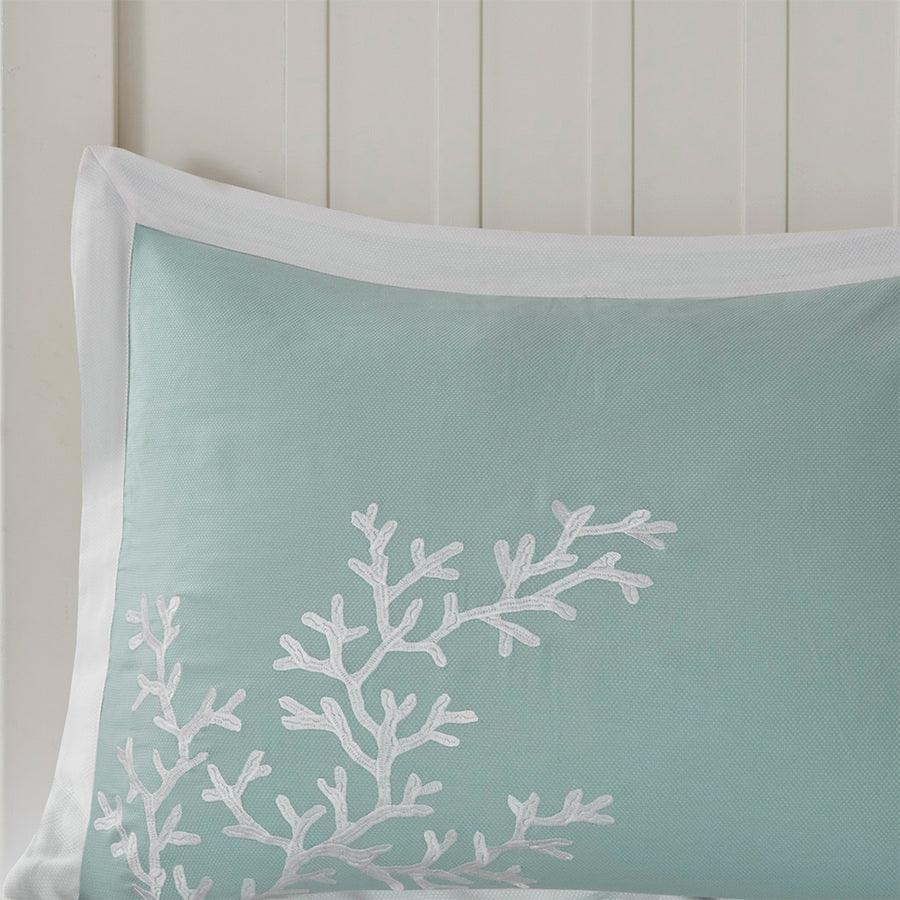 Coastline Full/Queen Duvet Cover Mini Set Aqua Olliix.com