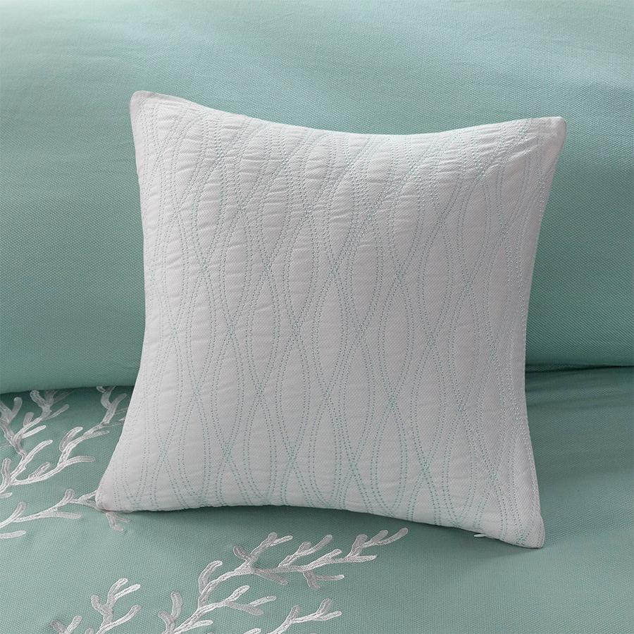 Coastline Full/Queen Duvet Cover Mini Set Aqua Olliix.com