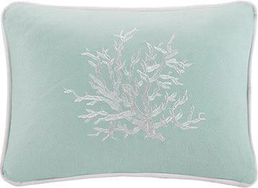 Coastline Traditional Oblong Pillow 12x16" Aqua Olliix.com