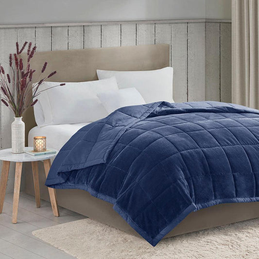 Coleman Casual Reversible Down Alternative Blanket Full/Queen Navy Olliix.com