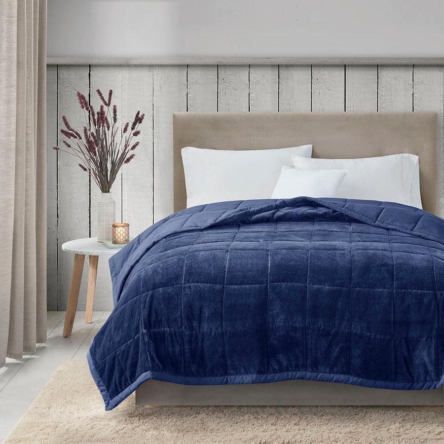 Coleman Casual Reversible Down King Blanket 108x90" Navy Olliix.com