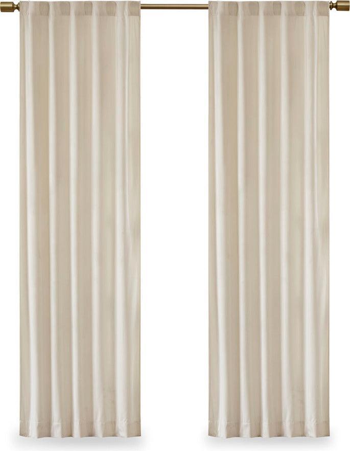 Colt 63" Room Darkening Poly Velvet Rod Pocket Back Tab Window Panel Pair Ivory Olliix.com