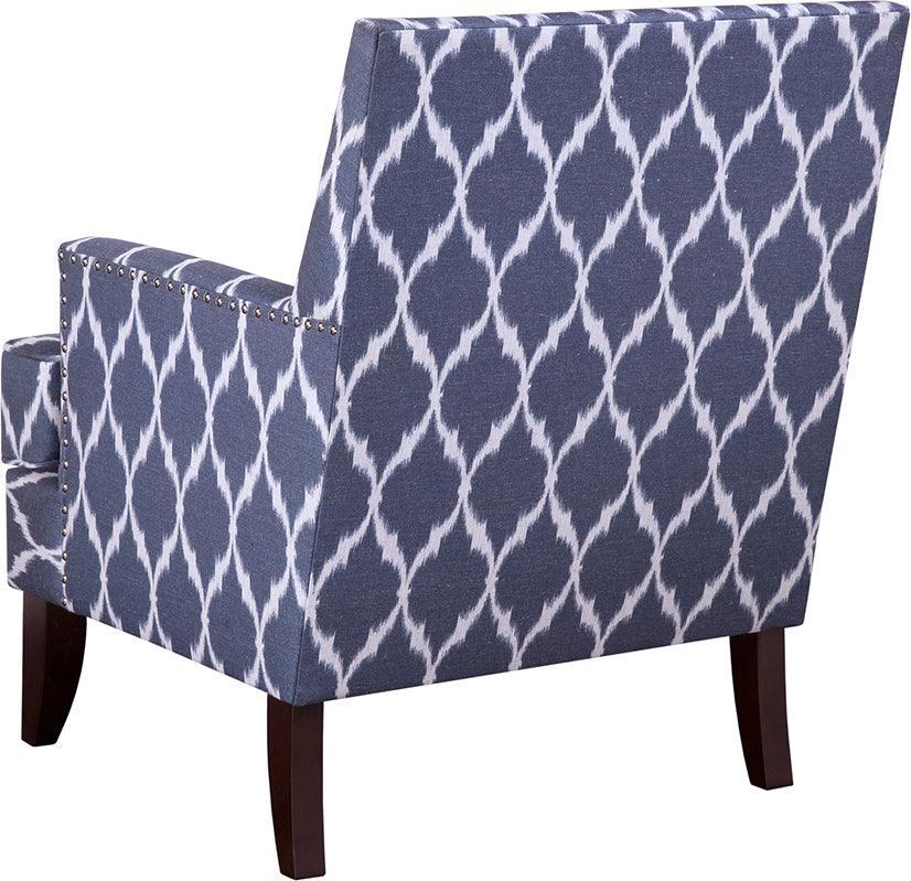 Colton Track Arm Club Chair Blue & White Olliix.com