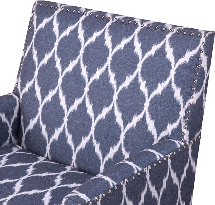 Colton Track Arm Club Chair Blue & White Olliix.com