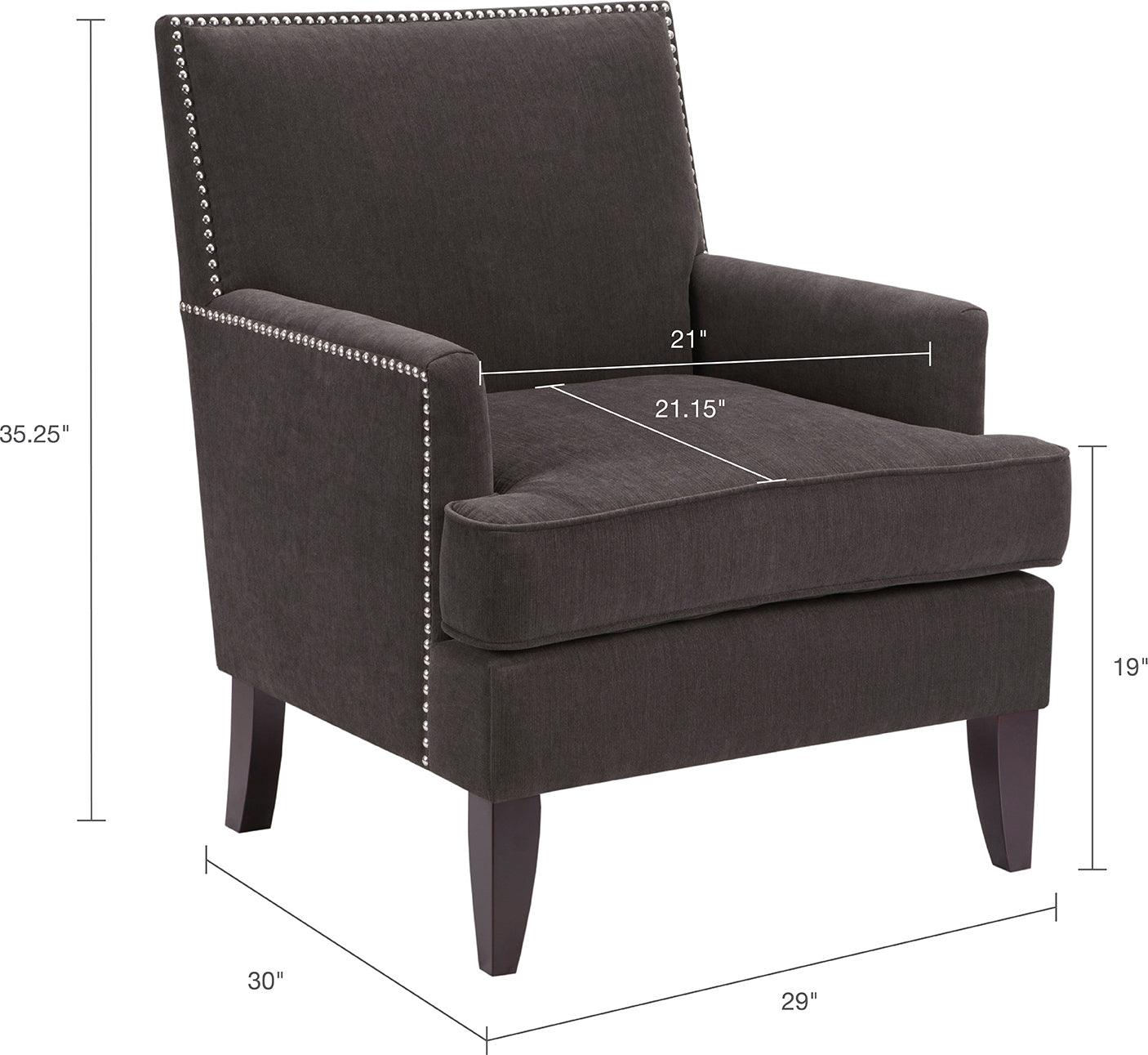 Colton Track Arm Club Chair Charcoal Olliix.com