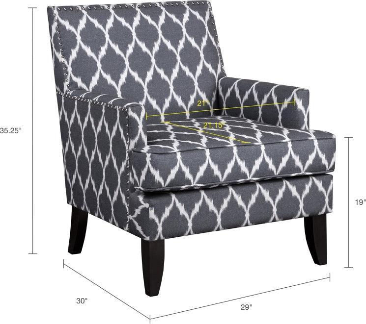 Colton Track Arm Club Chair Gray & White Olliix.com