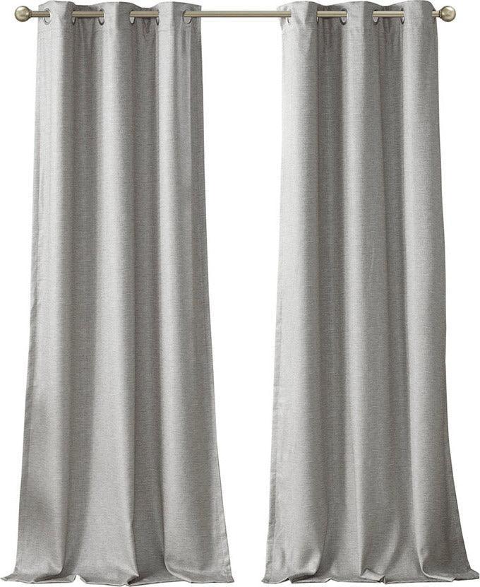 Como 84 H Tonal Printed Faux Silk Total Blackout Window Panel Pair Gray Olliix.com