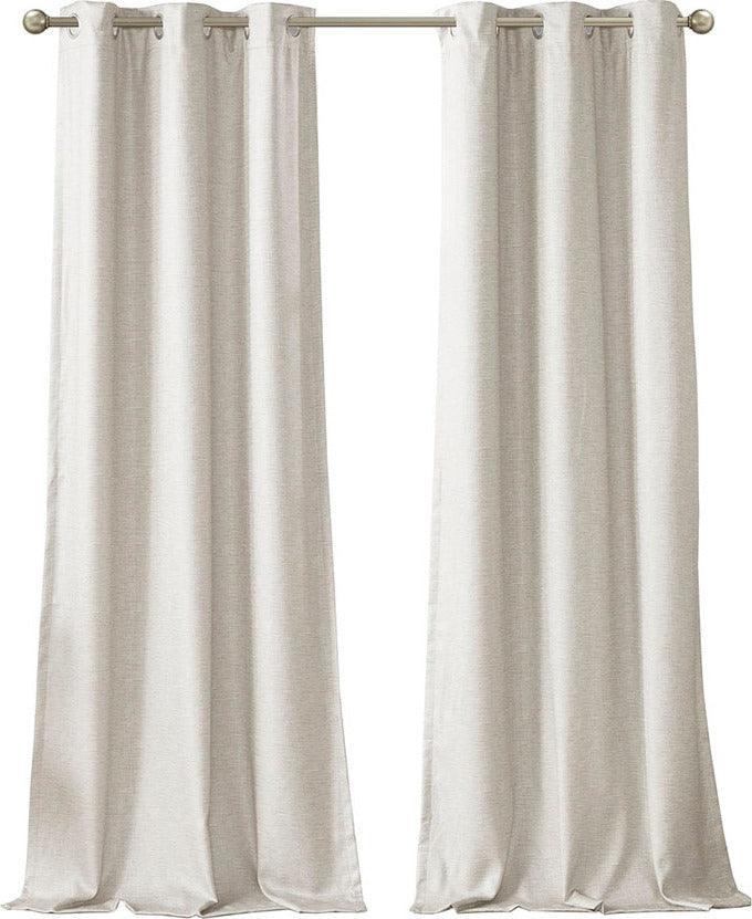 Como 84 H Tonal Printed Faux Silk Total Blackout Window Panel Pair Ivory Olliix.com