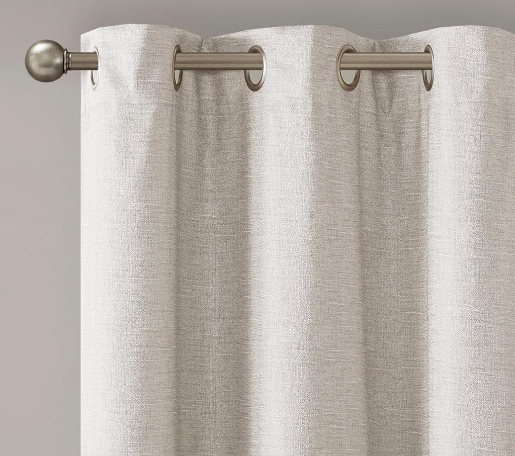 Como 84 H Tonal Printed Faux Silk Total Blackout Window Panel Pair Ivory Olliix.com