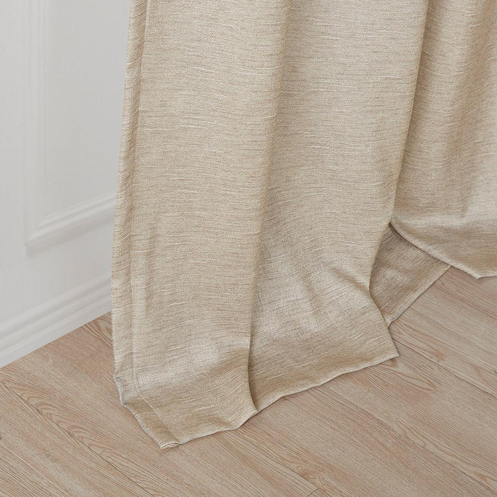 Como 84 H Tonal Printed Faux Silk Total Blackout Window Panel Pair Taupe Olliix.com