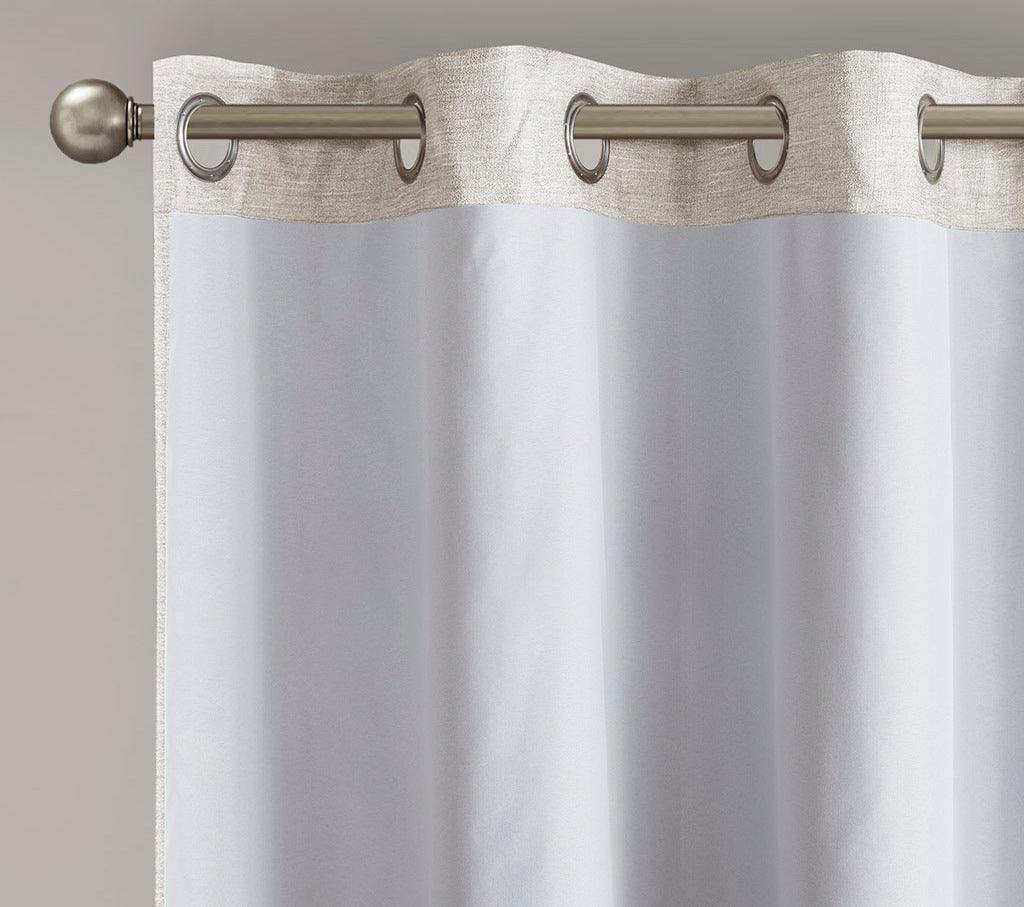 Como 95 H Tonal Printed Faux Silk Total Blackout Window Panel Pair Ivory Olliix.com