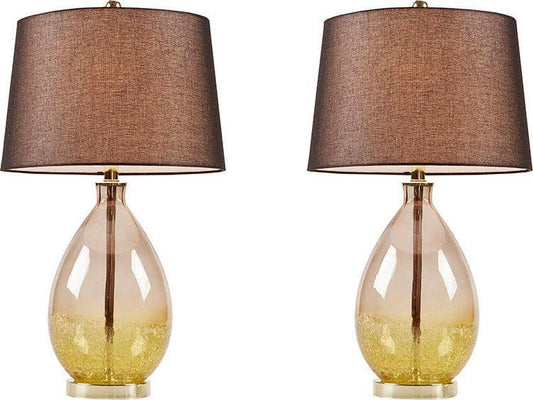 Cortina Cortina Glass Table Lamp Gold (Set of 2) Olliix.com