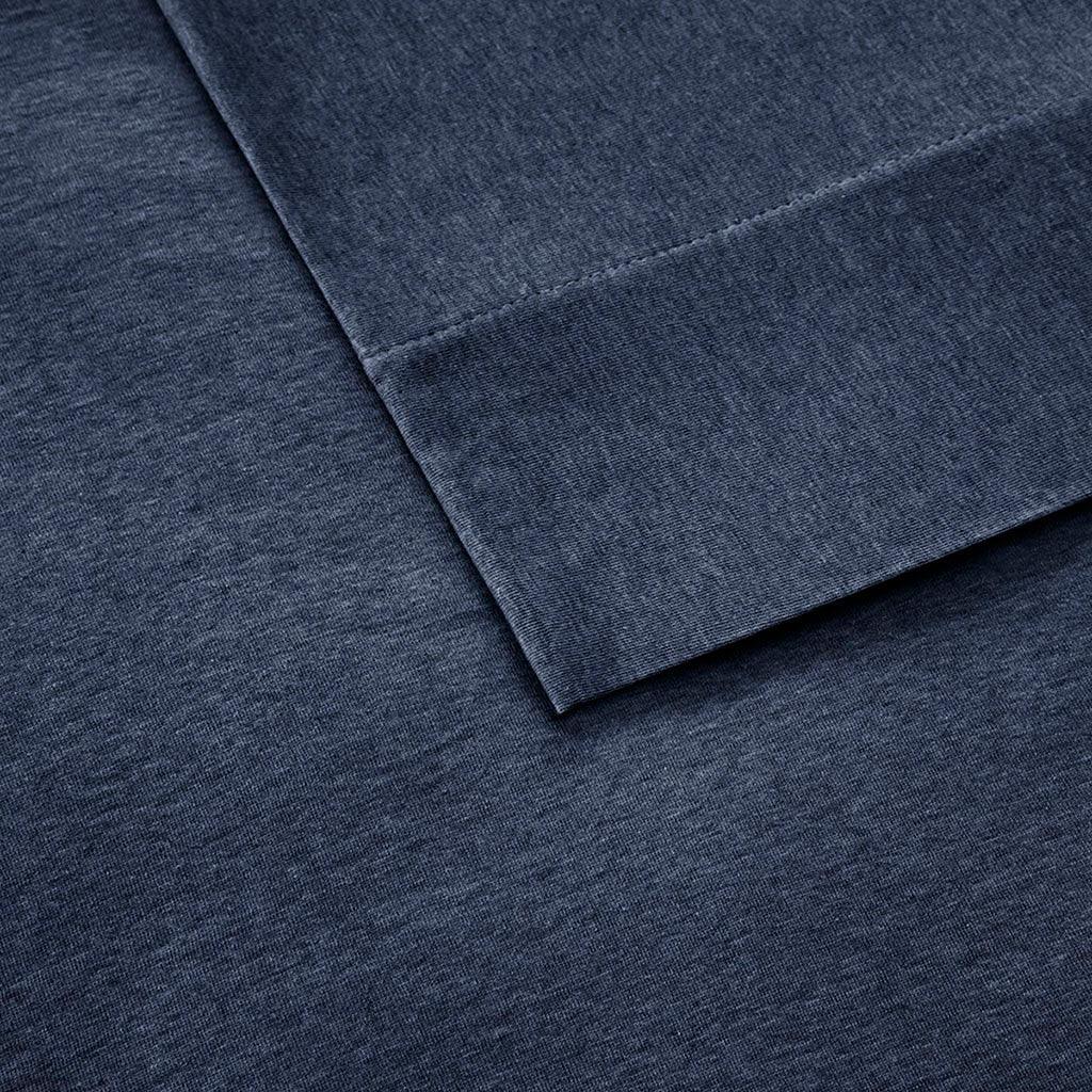 Cotton Blend Jersey Knit King Sheet Set Navy Olliix.com