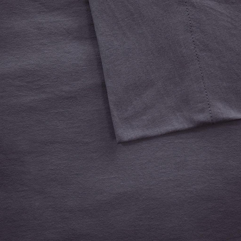 Cotton Blend Jersey Knit Queen Sheet Set Dark Gray Olliix.com