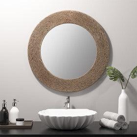 Cove Round Jute Mirror Natural Olliix.com