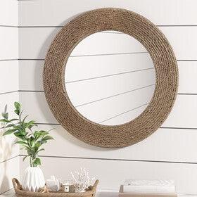 Cove Round Jute Mirror Natural Olliix.com