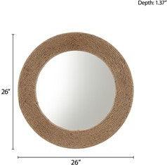 Cove Round Jute Mirror Natural Olliix.com