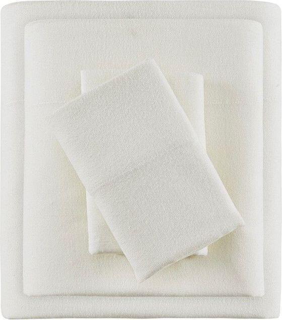 Cozy Cotton Flannel Full Printed Sheet Set Ivory Olliix.com