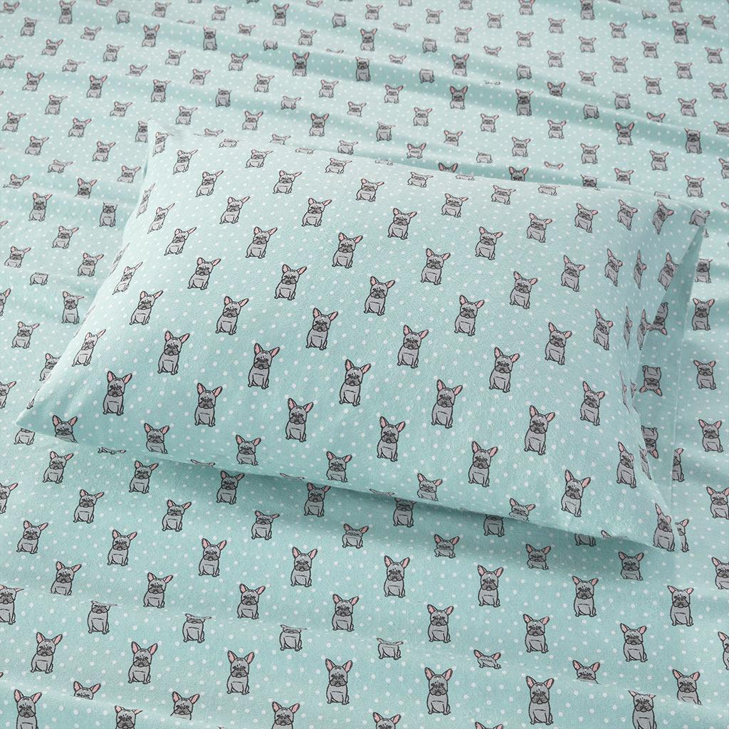 Cozy Flannel California King Sheet Set Aqua Olliix.com