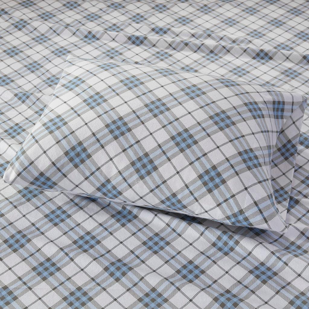 Cozy Flannel California King Sheet Set Blue Olliix.com