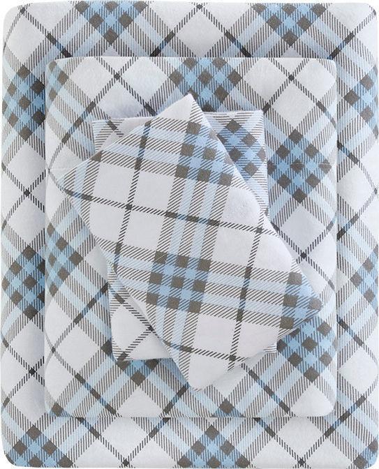 Cozy Flannel California King Sheet Set Blue Olliix.com