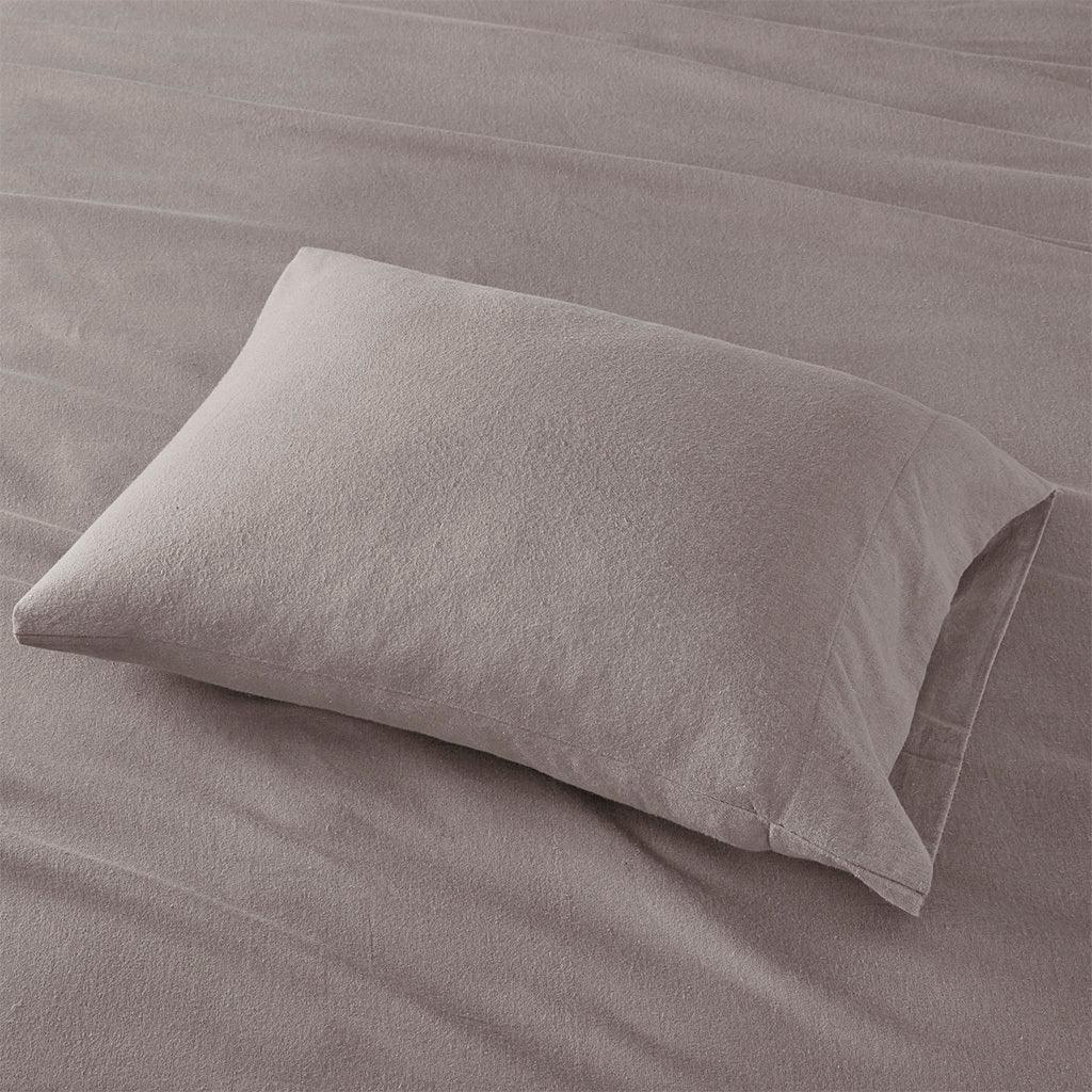 Cozy Flannel California King Sheet Set Gray Solid Olliix.com