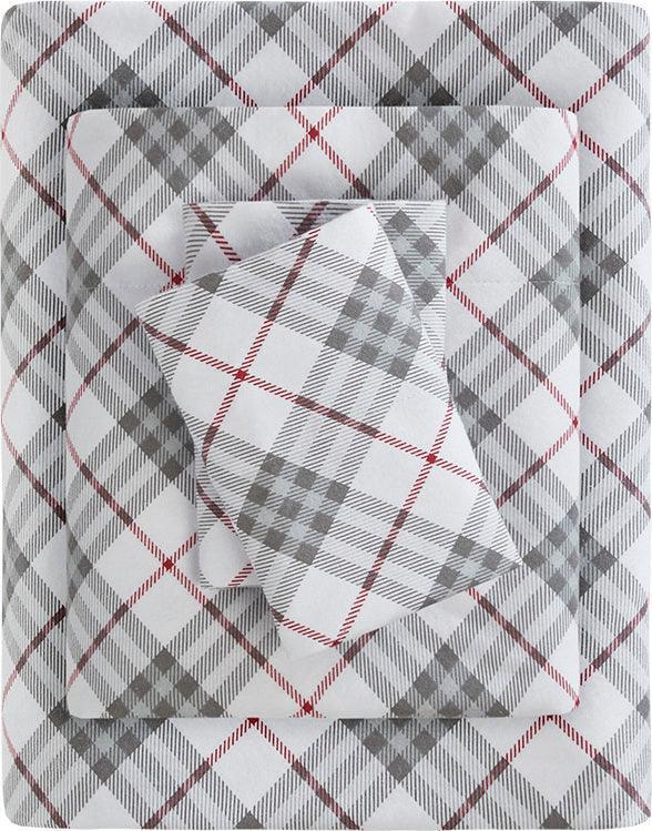 Cozy Flannel California King Sheet Set Red Olliix.com