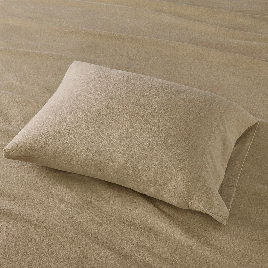 Cozy Flannel California King Sheet Set Tan Olliix.com