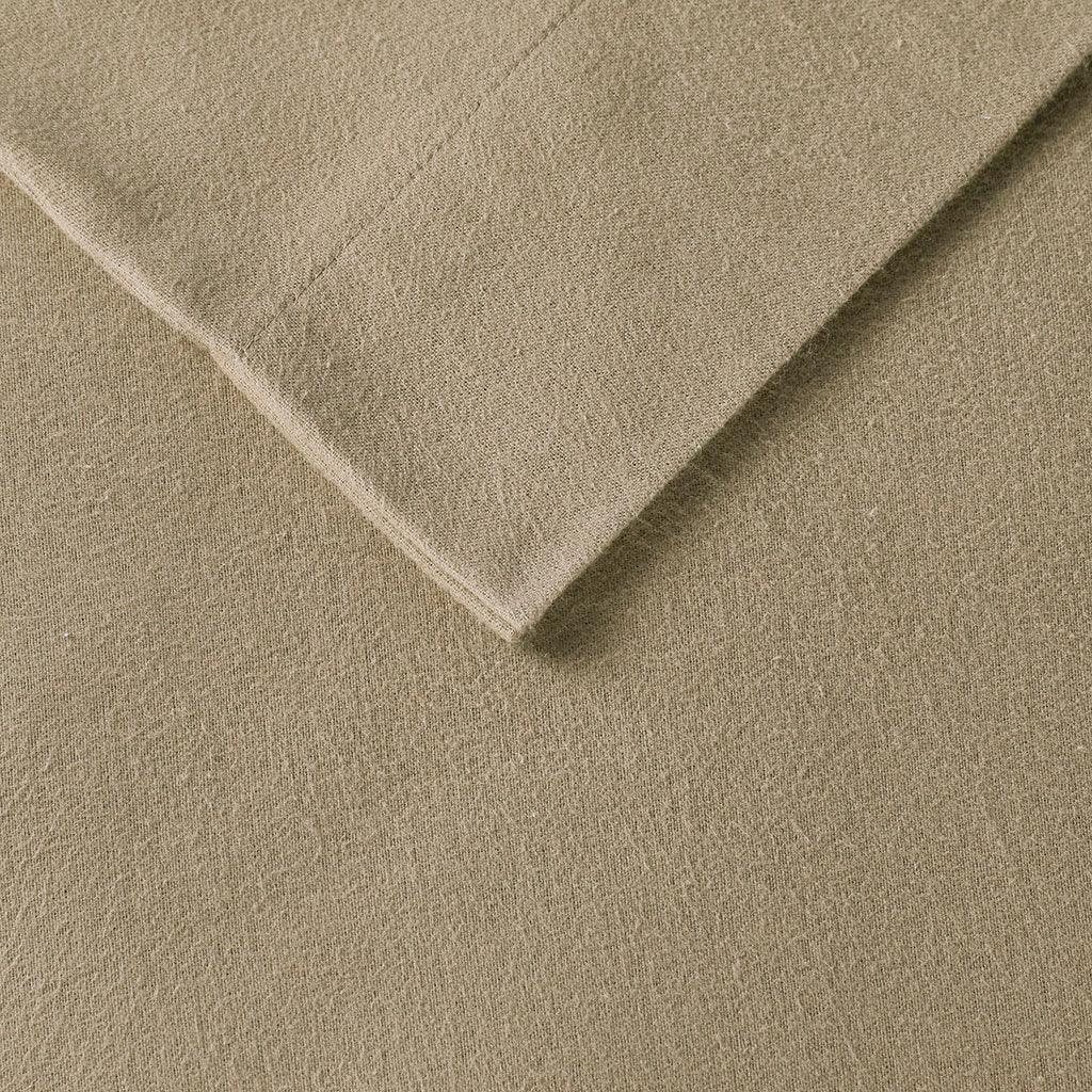 Cozy Flannel California King Sheet Set Tan Olliix.com