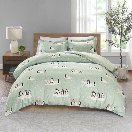 Cozy Flannel Duvet King / California King Aqua Olliix.com