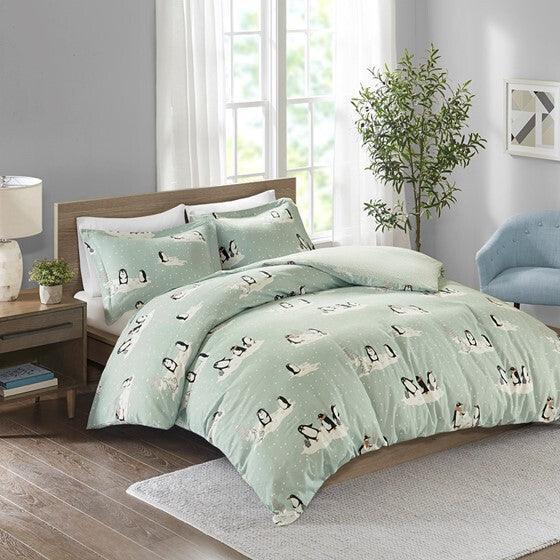 Cozy Flannel Duvet Twin/Twin XL Aqua Olliix.com