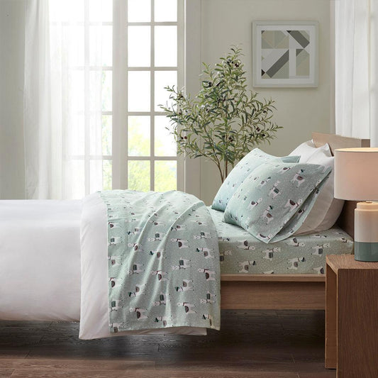 Cozy Flannel Full Sheet Set Seafoam Olliix.com