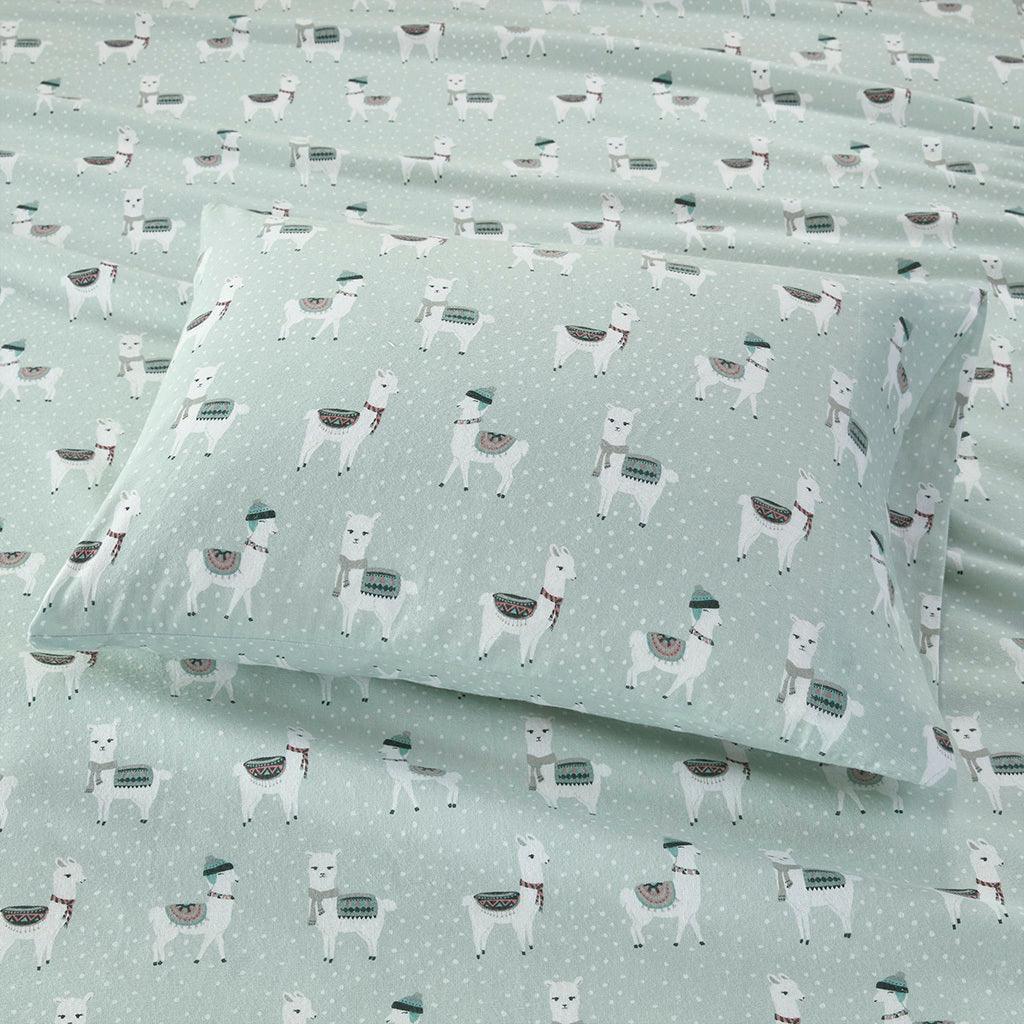 Cozy Flannel Full Sheet Set Seafoam Olliix.com