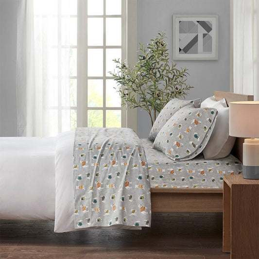 Cozy Flannel King Sheet Set Gray Olliix.com