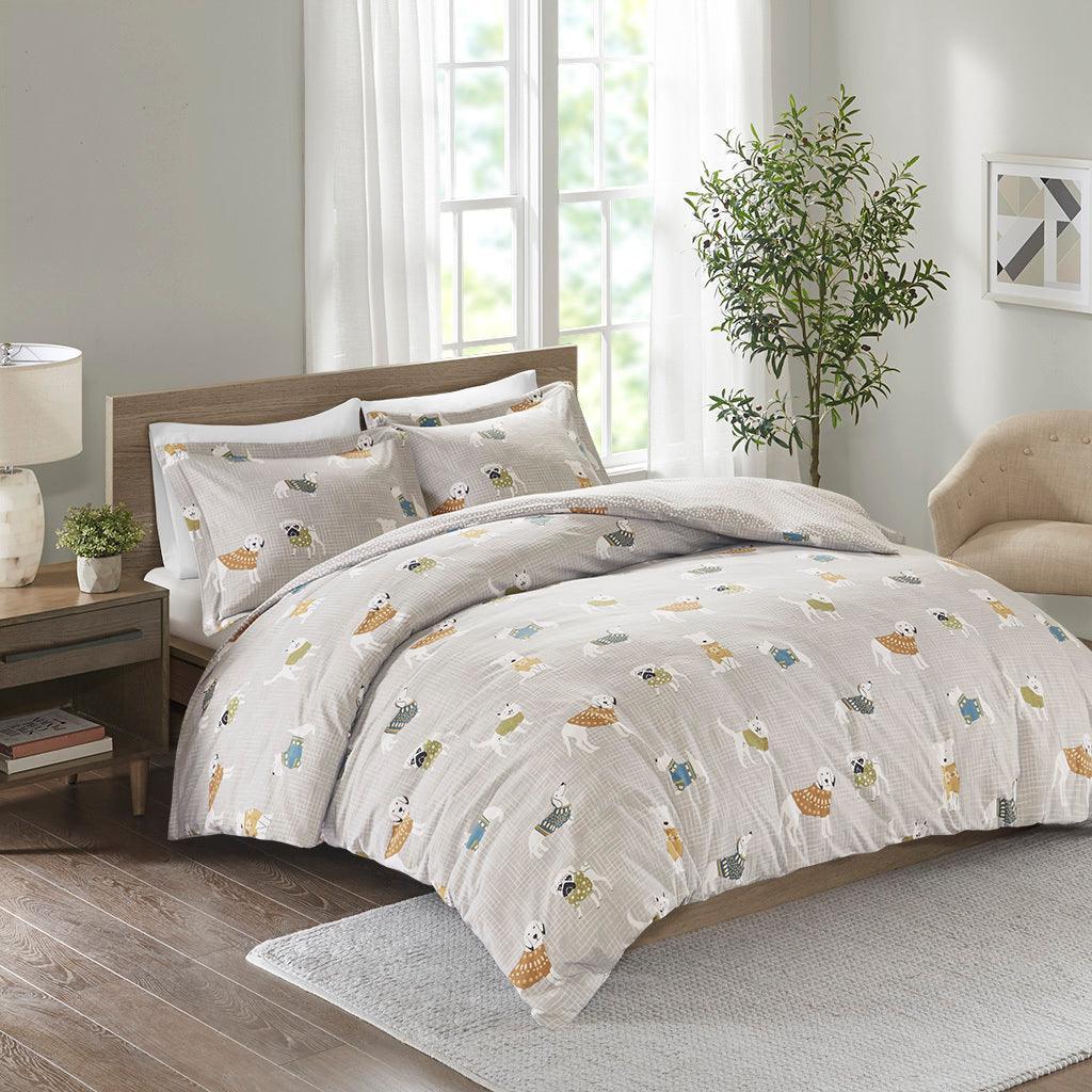 Cozy Flannel Twin/Twin XL Duvet Set Gray Olliix.com