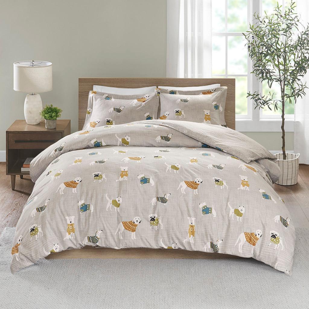 Cozy Flannel Twin/Twin XL Duvet Set Gray Olliix.com