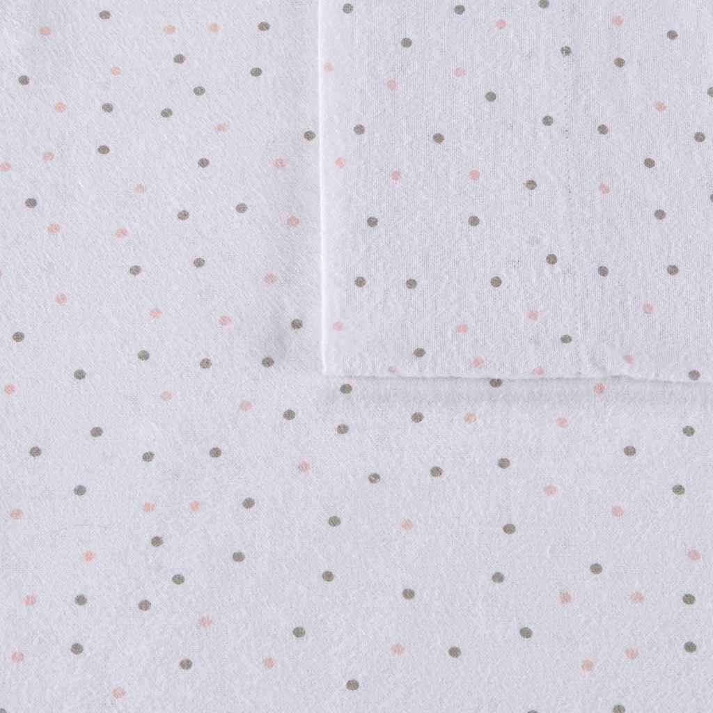 Cozy Soft Full Sheet Set Gray & Pink Dots Olliix.com